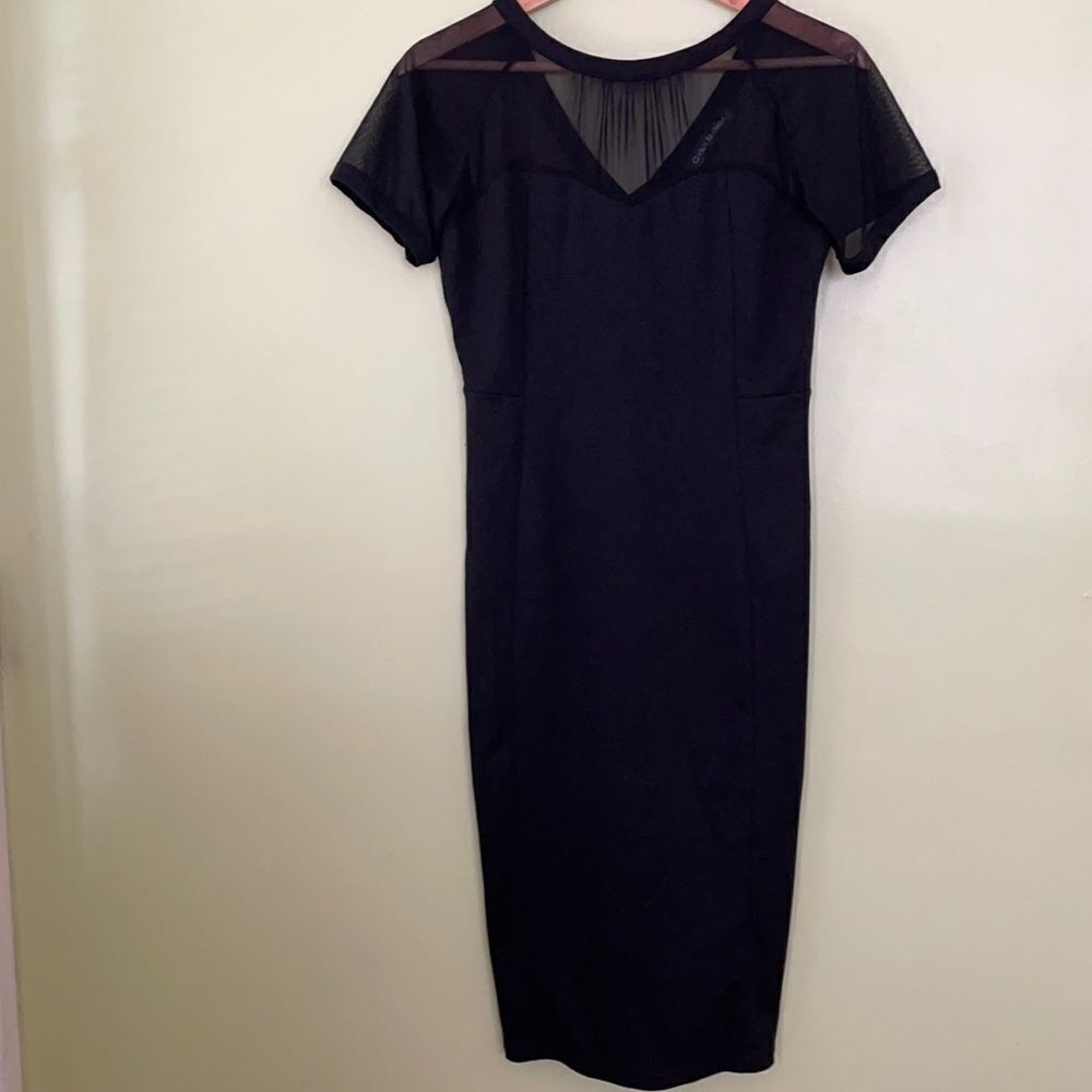 Black Dress, Sheer neckline Size S